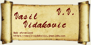 Vasil Vidaković vizit kartica